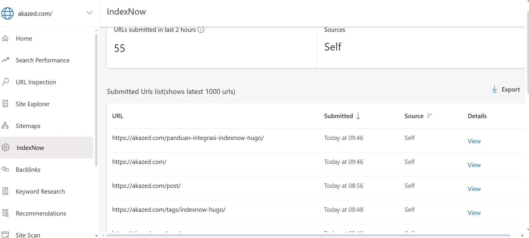 cara cepat terindex bing